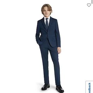 Navy Blue Tailored Suit with Slim Fit and Notched Lapels
